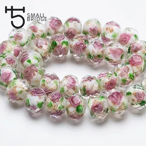 12mm Multicolor Murano Faceted Glass Flower Lampwork Beads Bracelet Making Diy Accessories Round Glass Large Beads