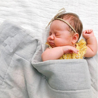 Haute qualité tissé solide bébé couette lin couverture doux écologique pépinière literie toutes saisons bébé douche cadeau