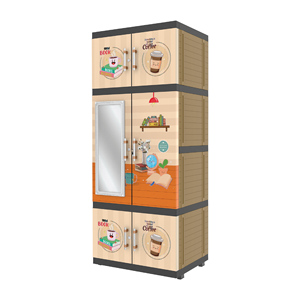 Multifunctional Hanger Jumbo Pro combines durable cream and brown plastic with a built-in mirror stylish solution organization - Product Image 3