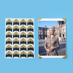 8 feuilles, 192 coins <span class=keywords><strong>photo</strong></span> autocollants noirs sans acide, résistants à la déchirure, <span class=keywords><strong>pour</strong></span> album <span class=keywords><strong>photo</strong></span> et journal DIY - Product Image 4