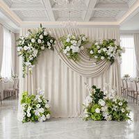 Arrangement floral artificiel réaliste en soie, chrysanthèmes blancs et verts mélangés, décoration pour cérémonie de mariage
