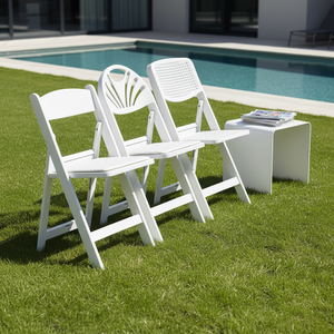 Chaise pliante Napoléon en résine blanche pour mariage, événementiel et fête, vente en gros directe usine - Product Image 1