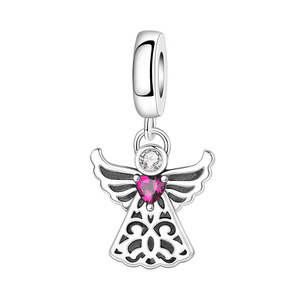 Hot-selling white copper <b>angel</b> pendant, original niche high-end DIY bracelet accessory pendant wholesale for women - Product Image 1