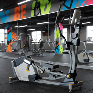Machine <span class=keywords><strong>elliptique</strong></span> manuelle commerciale |   <span class=keywords><strong>Elliptique</strong></span> de haute performance avec freinage magnétique et écran LED pour entraînement cardio en salle de sport - Product Image 2