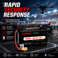 Pabrik VIWIPOW Menyediakan Baterai Drone UAV Semi Solid 6S 22.2V 25000mAh Waktu Terbang Lama untuk Pemetaan / Inspeksi