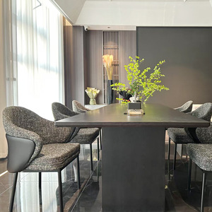 Sedia da pranzo con schienale a braccio italiano Post-moderno e minimalista per la casa, in tessuto di lusso leggero per la Reception dell'hotel, sofà uso domestico - Product Image 3