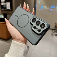 Casing PC Magnetik dengan Lapisan Matte dan Pelindung Lensa, Tahan Banting untuk Samsung S26/S25/S24/S23/S22 A18 A17 A57