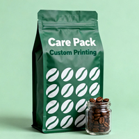 Vente en gros pochettes composables pour café à fond plat emballage de thé en PE à fond quadruple sac de café avec valve