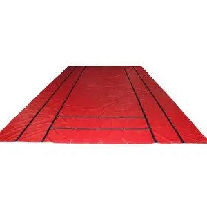 Red 18oz Waterproof PVC Center Lumber Tarps Heavy Duty Flatbed Tarps for Superior Cargo Protection
