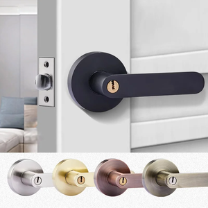 Serrure de porte intérieure silencieuse antivol en alliage d'aluminium durable avec noyau de clé/verrou et finition antirouille - Product Image 2