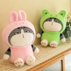 2023 Kawaii mi gato emperador estilo Anime almohada para dormir tela suave gato personalizado animales de peluche juguete