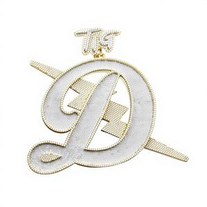 Colgante de Letra Personalizado con Incrustaciones de Moissanita y Diseño de Rayo en Plata de Ley 925, Joyería de Lujo Unisex para Fiestas y Estilo Hip Hop - Product Image 1