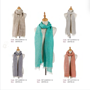 Écharpe en lin faite à la main, tissu naturel, design traditionnel égyptien, écharpe de qualité supérieure équitable pour toutes les saisons - Product Image 1