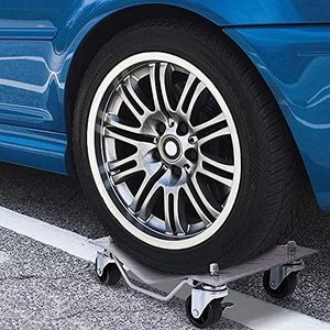 <span class=keywords><strong>Dolly</strong></span> Mobil Logam Tugas Berat dengan Roda, Alat Pendorong Ban Kendaraan, Pengoperasian Manual, Kapasitas Total, Warna Perak - Product Image 3