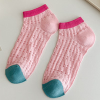 5 paires/lot chaussettes femmes été Transparent court bas Tube Cool chaussettes ensemble mignon impression cheville pied couverture mode nouveau Kawaii
