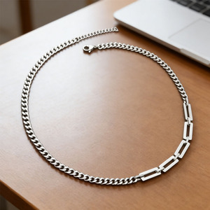 Collar Unisex de Acero Inoxidable Estilo Hip Hop con Cadena de Bambú, Personalizado, Combinable con Todo, Estilo <span class=keywords><strong>Wang</strong></span> Hedie, Diseño Cubano - Product Image 4
