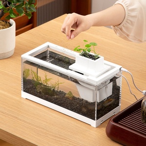 Piccolo <span class=keywords><strong>Acquario</strong></span> da Scrivania in Acrilico <span class=keywords><strong>con</strong></span> Pompa USB e Luce LED per <span class=keywords><strong>Pesci</strong></span> <span class=keywords><strong>Tropicali</strong></span>, Betta e <span class=keywords><strong>Pesci</strong></span> Piuma, Acquari d'Acqua Dolce per Casa - Product Image 4