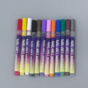Juego de Marcadores para Decoración de Uñas, 12 Colores, Bolígrafo Líquido Profesional, Herramientas para Diseño de Uñas DIY, Portátil, con Patrones Florales - Product Image 6