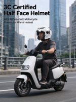Casque de moto demi-face certifié YQH 3C, casque ouvert en ABS pour les trajets quotidiens, casque de conduite toutes saisons