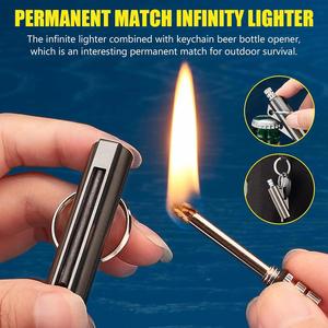 Wholesale Portable Camping Metal Gas Cigarette <b>Lighter</b> with KeyChain-Windproof for Giveaways - Product Image 2