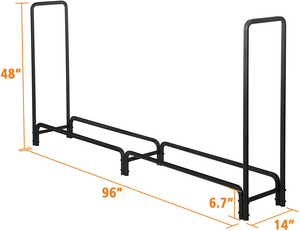 Firewood Holder Storage <strong>Rack</strong> Easy Assemble <strong>Steel</strong> Tubular Log <strong>Rack</strong> for Patio Dec - Product Image 3