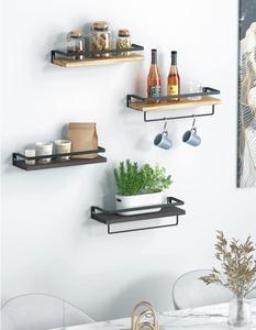 Étagères d'angle flottantes en <span class=keywords><strong>bois</strong></span>, 1 pièce, meubles de rangement mural avec ficelle, Paulownia, porte-serviettes - Product Image 4