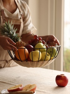 Iron Rattan Premium Luxury Metal Handicraft Fruit <b>Basket</b> Serving <b>Tray</b> Mid Modern Floral Design Multi-piece Ramadan - Product Image 4