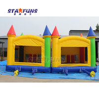 Château sautant de fête de maison de rebond de videur gonflable commercial avec la maison pleine d'entrain de gonflables de ventilateur pour le divertissement des enfants