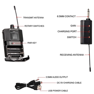Professionale UHF microfono senza fili auricolare portatile Lavalier microfono Cordless con trasmettitore per gli insegnanti guida discorso - Product Image 4