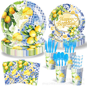 Artículos para Fiesta de Cumpleaños con Temática de Limón, 60-80 Piezas, Decoraciones para Mesa, Pancartas, Manteles, Juego de Decoración para Cumpleaños - Product Image 2