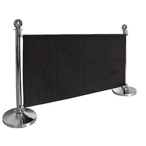 Black Canvas Barrier Posts Safety Crowd <b>Control</b> Belts Stainless Steel Queue Pole for Crowd for Hotels - Product Image 1