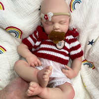 Poupée Reborn LouLou réaliste en silicone souple de 50 cm, bébé nouveau-né à bouche ouverte, anatomiquement correcte, cadeau surprise de Noël
