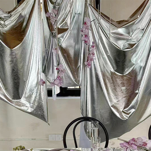 Décorations de mariage pour la réception Rideaux en argent brillant Fond de scène Décoration de plafond Tissu d'estampage à chaud - Product Image 6