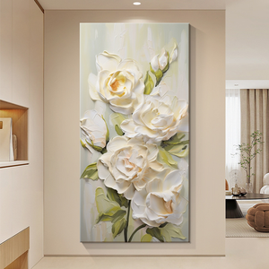 Top <strong>Deals</strong> 3D Texture Flower Canvas Print Artwork Abstract Floral Wall <strong>Art</strong> Crystal Porcelain Painting for Home Office Hotel Decor - Product Image 3
