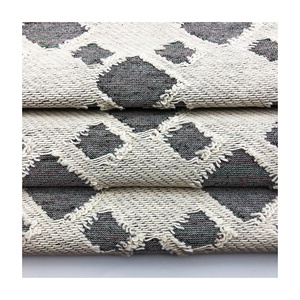 Nuevas TENDENCIAS DE RECORTE Y tallado de lurex cuadrado de punto <span class=keywords><strong>CVC</strong></span> hilo metálico teñido de tela de rizo jacquard gris y blanco para sudaderas con capucha - Product Image 2