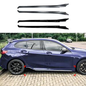 Bmw 1 Series F40 Side Skirts Piano Black Carbon Fiber Texture Abs Material For 2019-2024 M Sport - Product Image 1