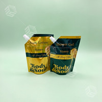 Pochettes souples personnalisées réutilisables et étanches de 250 ml, 500 ml, 1 L avec bec verseur pour emballage de savon liquide pour les mains, sacs à bec verseur avec buse