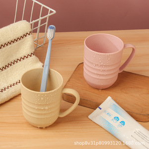 Paja DE TRIGO simple nueva taza para el hogar pareja taza de enjuague bucal creativa taza de mango creativo para niños al por mayor - Product Image 1