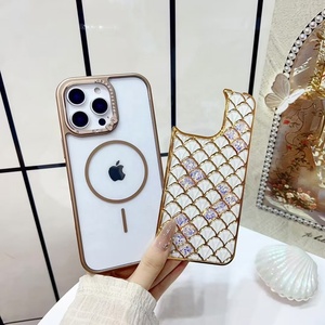 Funda de teléfono magnética Zhenyao con diseño de adsorción de hojas de Ginkgo para iPhone 17 <span class=keywords><strong>Pro</strong></span> Max, funda de teléfono con incrustaciones de diamantes mate tres en uno - Product Image 1