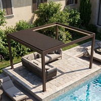 Pergola rétractable en aluminium pour jardin, toit pliant à lamelles, pare-soleil imperméable, motorisée, télescopique, en métal