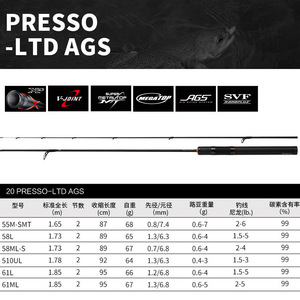 DAIWA presso Ltd AGS คันเบ็ดล่อผีเสื้อ4เมตร, แท่งตกปลาเทราต์2ส่วน - Product Image 3
