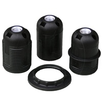 Portalámparas de Rosca E27 con Cubierta de Metal en Blanco y Negro Baquelita de Media Rosca o Rosca Completa para Bombilla LED 4A para Lámpara de Techo