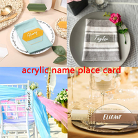 Décorations de réception de mariage personnalisées en usine papier vélin acrylique miroir table menu alimentaire cartes nominatives