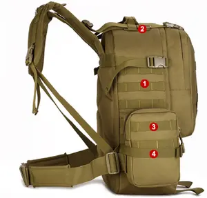 Durable Tactical OUTDOOR Mochila verde oliva bolsa de gran capacidad con sistema MOLLE