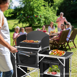 Multi-functional Outdoor Portable Folding Travel <b>Table</b> Camping Aluminum Kitchen <b>Table</b> CT07 Aluminum Construction a - Product Image 6