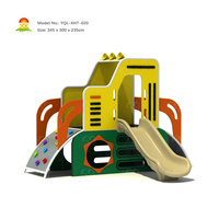 Installations de parc d'attractions à la mode équipement de toboggan de terrain de jeu en plastique PE en bois extérieur pour enfants ensemble de jeu