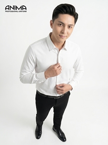 เสื้อเชิ้ตผู้ชายขายส่งจำนวนมาก ผลิตจากใยไผ่ 50% และไมโครไฟเบอร์ 50% ยืดหยุ่นสูง ไม่ยับง่าย ดีไซน์ทันสมัย เหมาะสำหรับงานปาร์ตี้ แขนยาว - Product Image 4