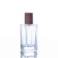 Flacon de parfum de luxe vide rectangulaire 30ml 50ml 100ml en verre avec vaporisateur