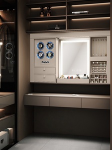 <span class=keywords><strong>Coiffeuse</strong></span> moderne intelligente miroir éclairé par LED <span class=keywords><strong>accessoires</strong></span> <span class=keywords><strong>de</strong></span> garde-robe intelligents pour chambre salle <span class=keywords><strong>de</strong></span> bain panneau <span class=keywords><strong>de</strong></span> bois <span class=keywords><strong>de</strong></span> stockage en métal - Product Image 3
