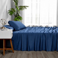 Ensemble de housse de couette en coton 100% pour lit queen size, 200TC, satiné, écologique, doux, luxueux, qualité hôtel 5 étoiles, respirant, bleu foncé